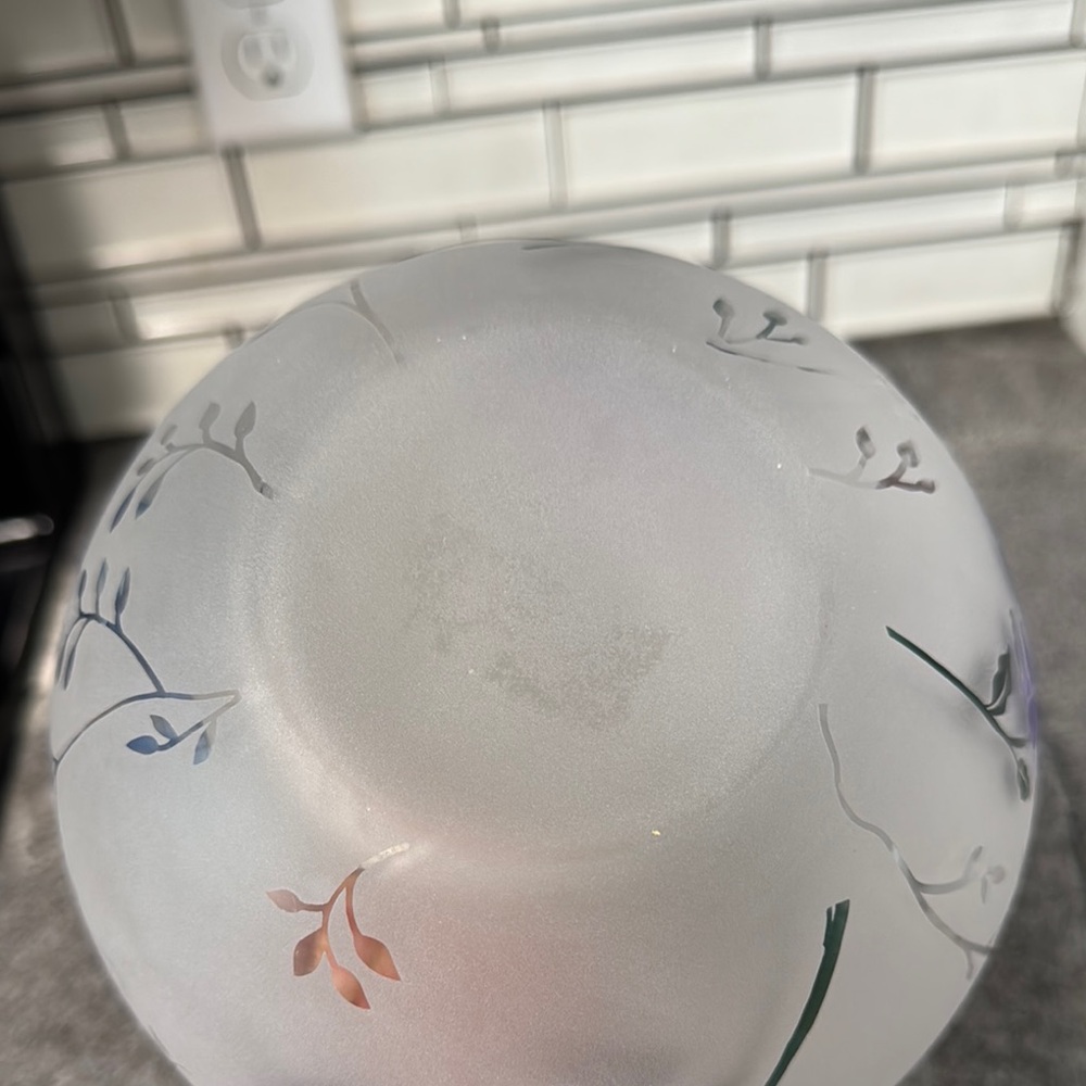 Lenox butterfly meadow Frosted Glass with ode bowl non lead crystal 6” - Picture 8 of 8